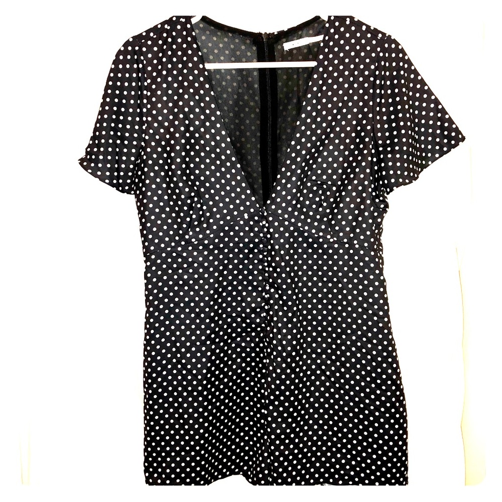 Kimchi Blue Navy & White Polka Dot Romper